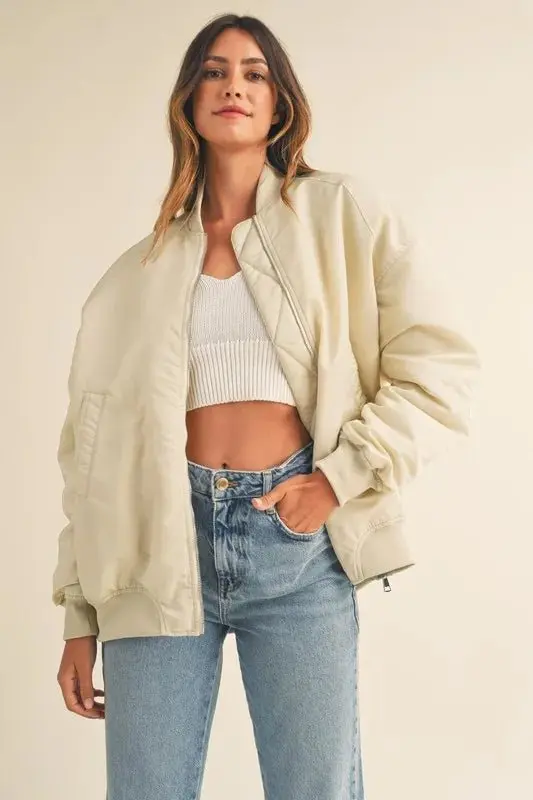 Back Ruched Utiltiy Bomber Jacket online