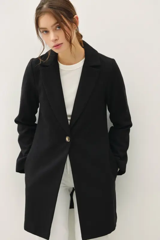 Black Long Sleeve Coat online