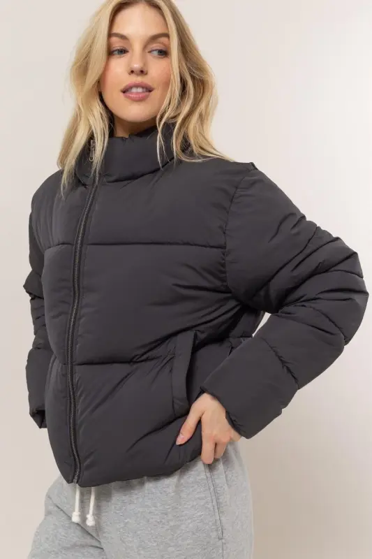 Black Quilted Puffer Jacket online
