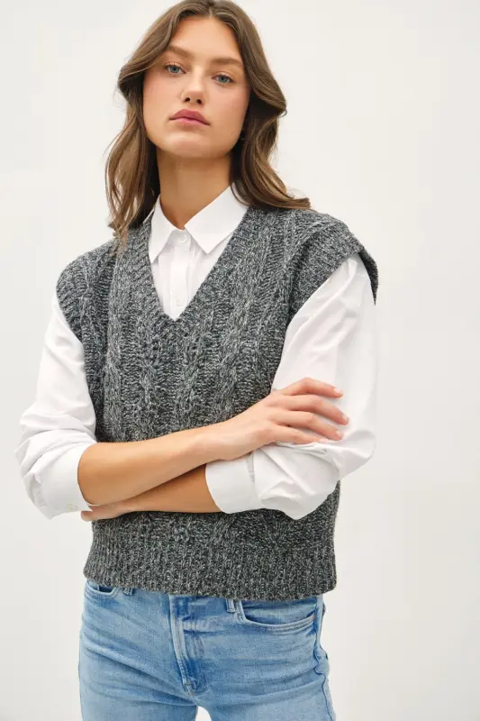 Cable Knit V-Neck Sweater Vest online