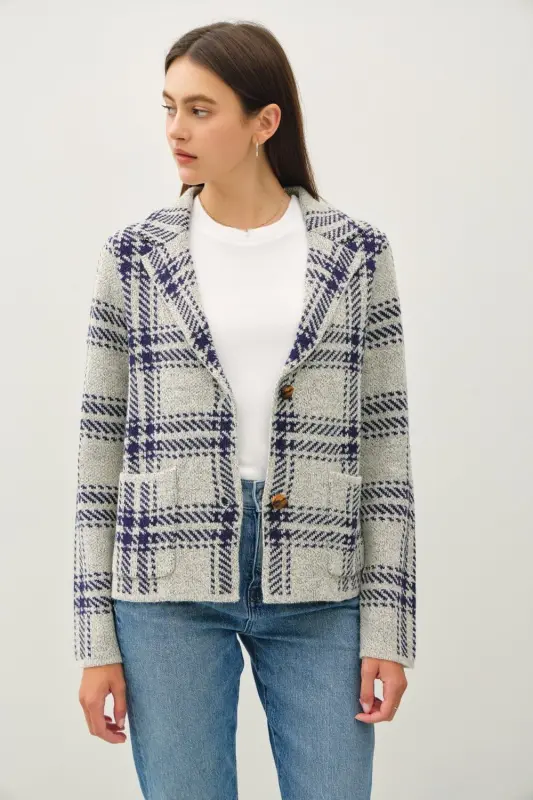 Plaid Sweater Jacket online