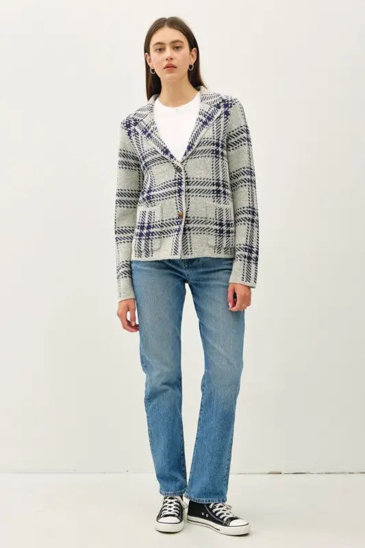 Plaid Sweater Jacket online